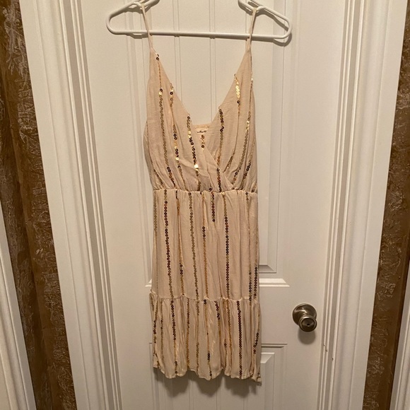 southern fried chics Dresses & Skirts - Cream/Gold Sequin Dress